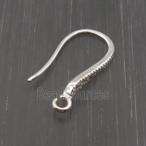 Sterling Silver Hook Earring Pave Zircon