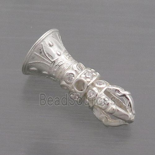 Sterling Silver Beads Tibetan Prayer Dorje Vajra