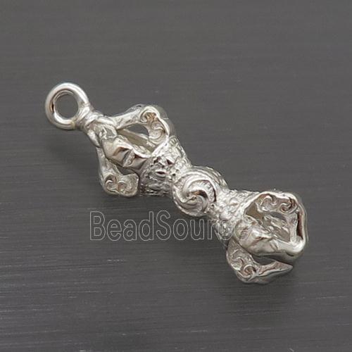 Sterling Silver Pendant Tibetan Dorje Vajra Pestle