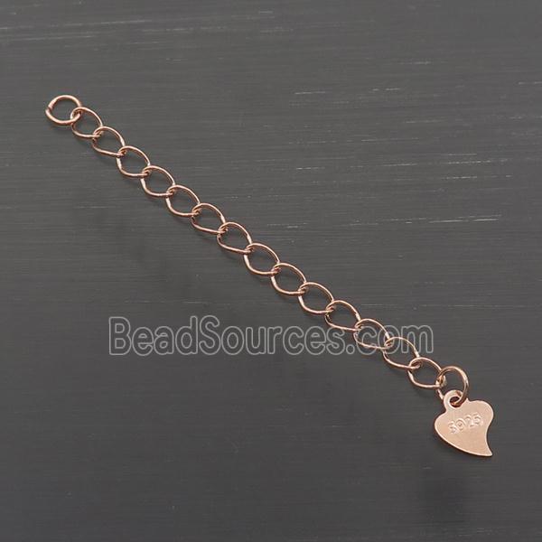 Sterling Silver Chain Necklace Extender Rose Gold