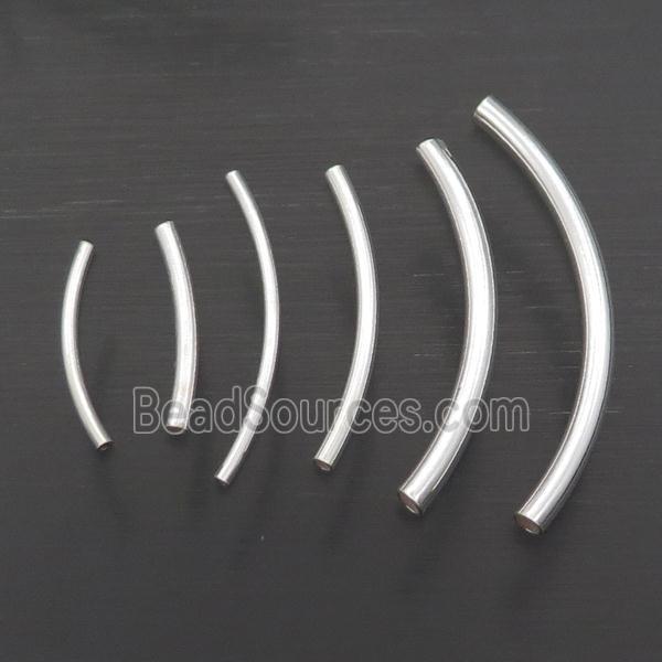 Sterling Silver Bend Tube Beads Column