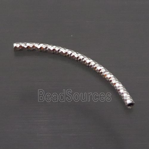 Sterling Silver Bend Tube Beads Column