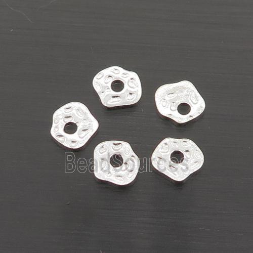 Sterling Silver Spacer Beads Hammered