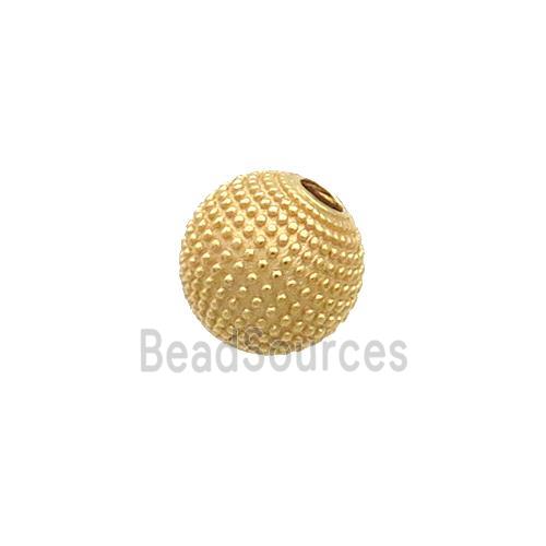 Sterling Silver Beads Round Gold Plated