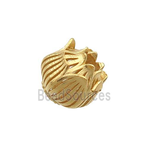 Sterling Silver Beads Lotus Gold Plated