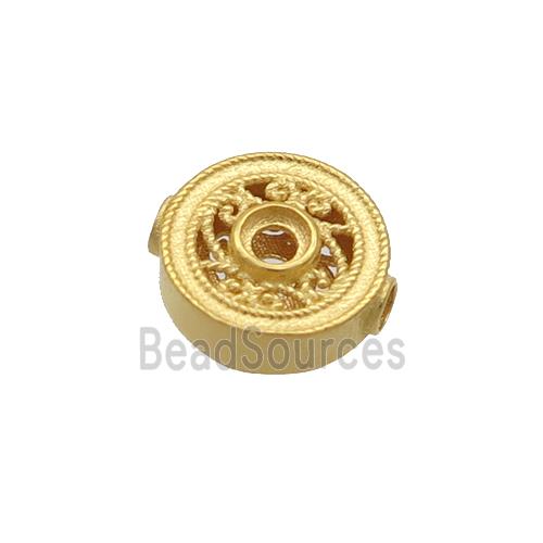 Sterling Silver Beads Circle Gold Plated