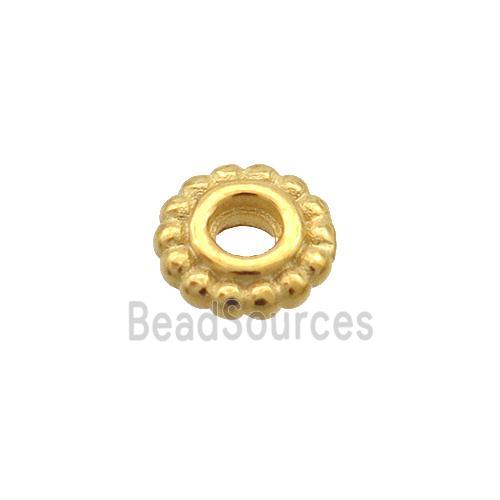 Sterling Silver Beads Flower Spacer Gold Plated