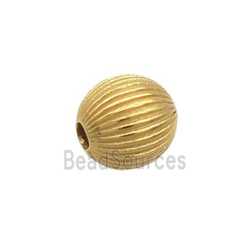 Sterling Silver Beads Round Gold Plated