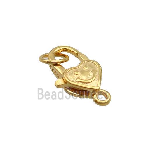 Sterling Silver Lobster Clasp Emoji Gold Plated