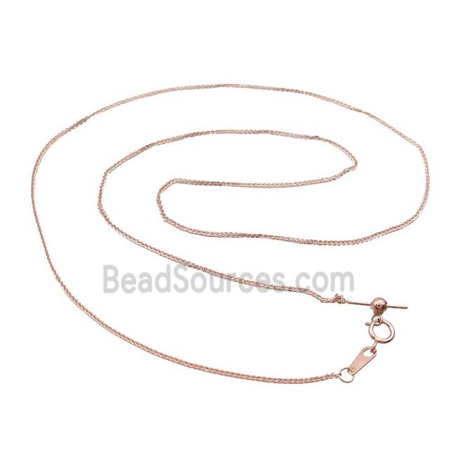 Sterling Silver Necklace Chain Rose Gold