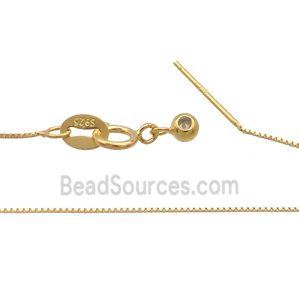 Sterling Silver Necklace Box Chain Gold Plated