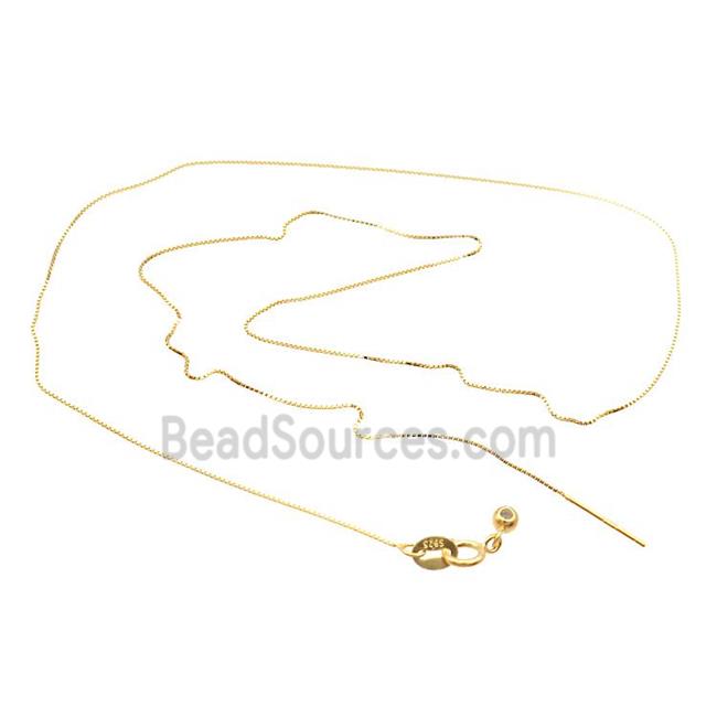 Sterling Silver Necklace Box Chain Gold Plated