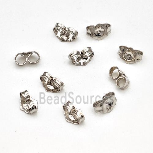 Sterling Silver Earring Back Nuts Platinum Plated