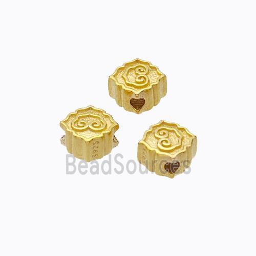 925 Sterling Silver Beads Lucky Cloud Gold Plated