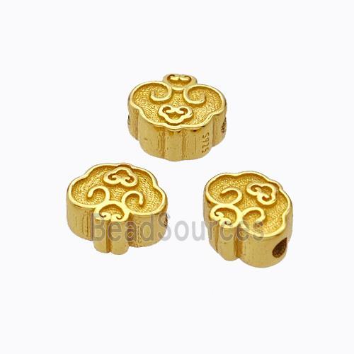 925 Sterling Silver Beads Lucky Cloud Gold Plated