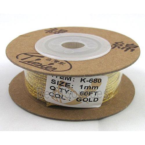 metallic cotton cord, jewelry wire, gold