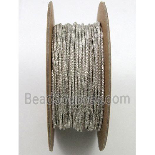 metallic cotton cord, jewelry wire, silver