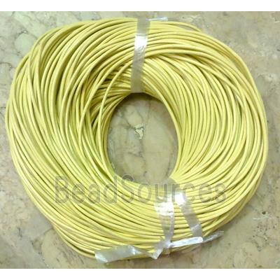 Leather Rope For Jewelry Binding, yellow