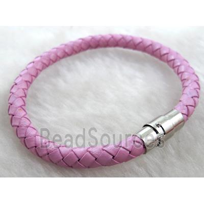 Leather Bracelet, magnetic clasp