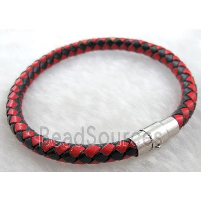 Leather Bracelet, magnetic clasp