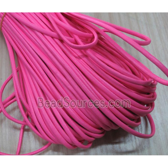 PU leather Cord, flat, hotpink