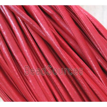 PU leather Cord, flat, red