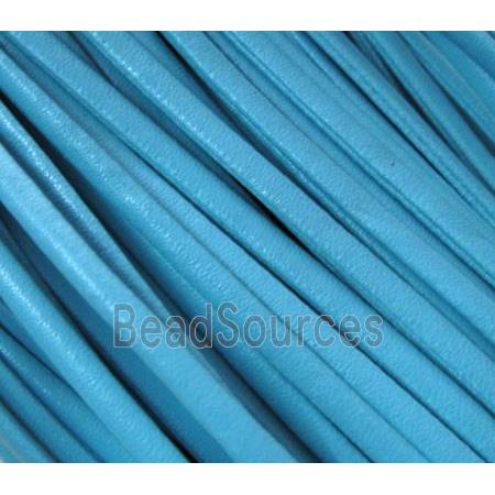 PU leather Cord, flat, blue