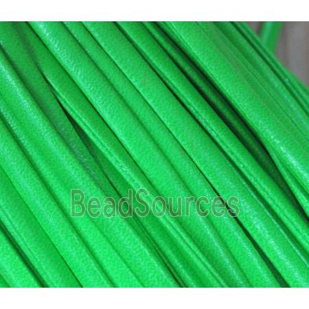 PU leather Cord, flat, green