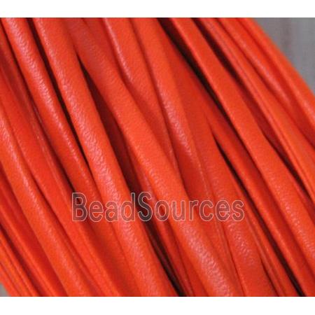 PU leather Cord, flat, orange