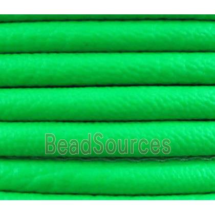 PU leather Cord, round, green