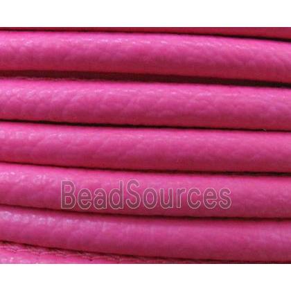 PU Leather Cord, round, hotpink