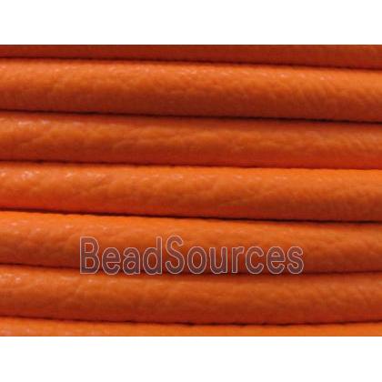 PU Leather Cord, round, orange