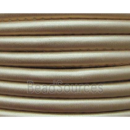 PU leather Cord, round, gold plated