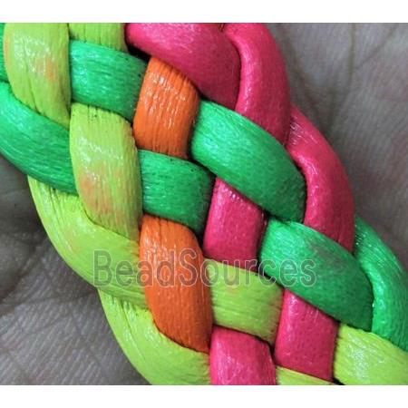 PU leather Cord, braided, mixed color