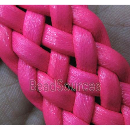 PU leather Cord, braided, hotpink