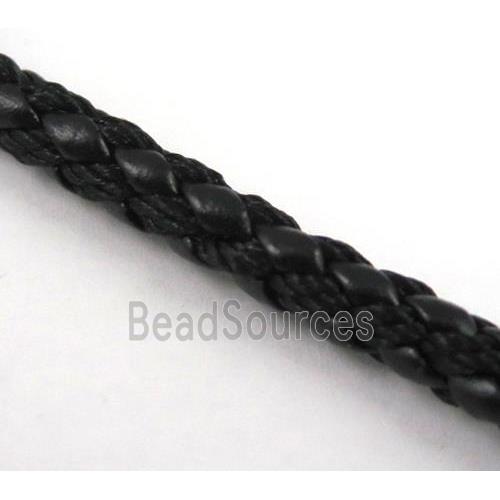 black PU leather cord, round