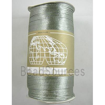 Satin Rattail Cord, Silver Gray