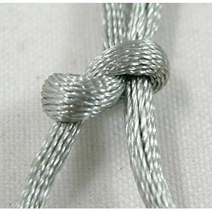 Satin Rattail Cord, Silver Gray