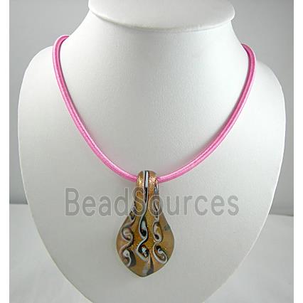 silk-braiding RubberNecklace Cord, Pink