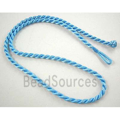 Sennit Necklace Cord, Rattail Nylon, Blue