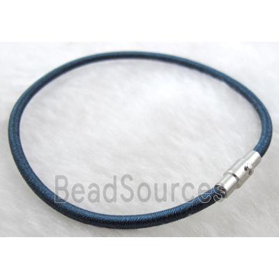 silk-braiding Rubber bracelet, magnetic clasp, deep-blue