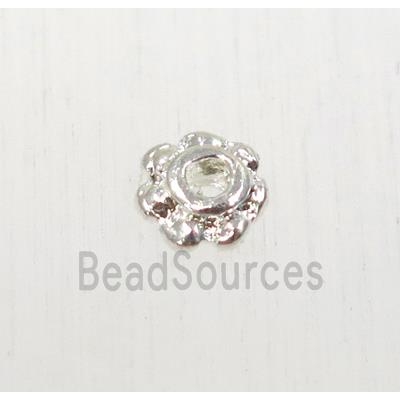 tibetan silver spacer zinc beads, non-nickel, silver plated