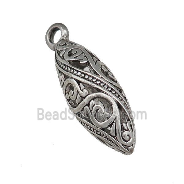 Tibetan Style Zinc Rice Pendant Antique Silver