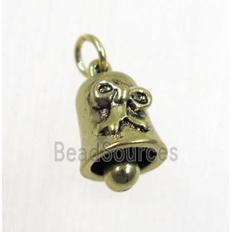 tibetan silver bell pendants, non-nickel, antique gold