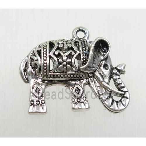 tibetan silver elephant pendant, non-nickel