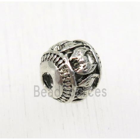 tibetan silver round alloy beads, non-nickel