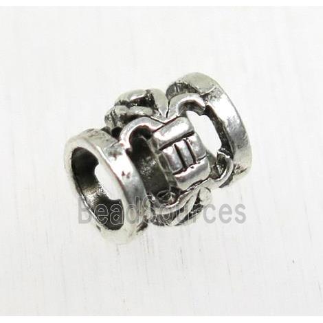 tibetan silver alloy tube beads, non-nickel