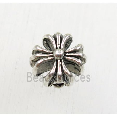 tibetan silver alloy cross beads, non-nickel