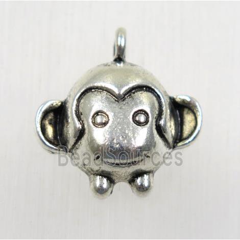 tibetan silver monkey pendants, non-nickel