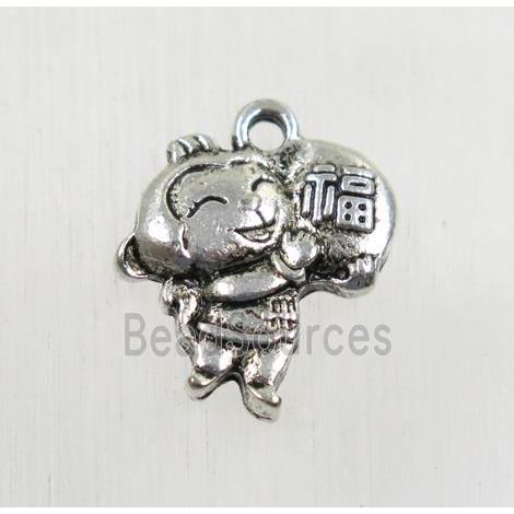 tibetan silver monkey pendants, non-nickel